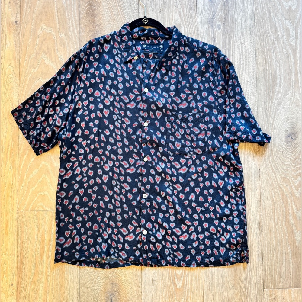 ALLSAINTS XL Silk Button Up Shirt